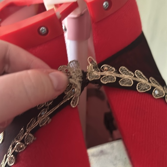 XSCAPE black dress with gold lace mermaid gown - Picture 10 of 11